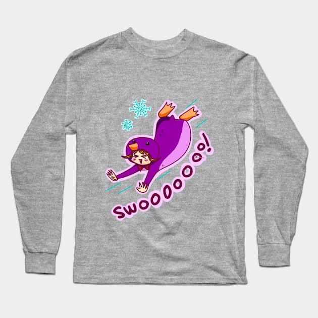 Purple Penguin - Kigurumi Slacker Girl Long Sleeve T-Shirt by ShionS3